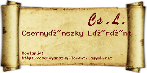 Csernyánszky Lóránt névjegykártya