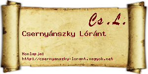 Csernyánszky Lóránt névjegykártya