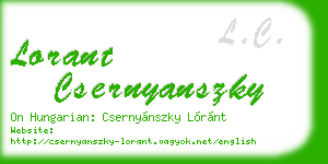 lorant csernyanszky business card