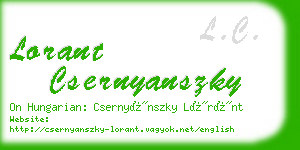 lorant csernyanszky business card